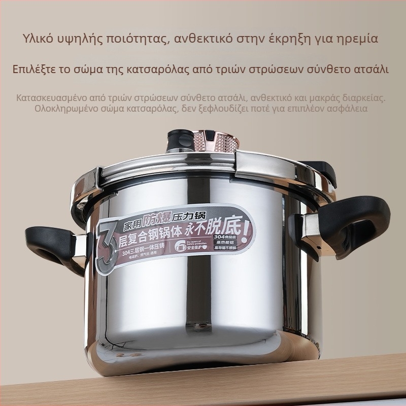 Fuerxing κατσαρόλα πίεσης για εμπορική και οικιακή χρήση, συμβατή με γκάζι και επαγωγικές εστίες, μεγάλη χωρητικότητα, παχύτερο ανοξείδωτο ατσάλι, προστασία από έκρηξη