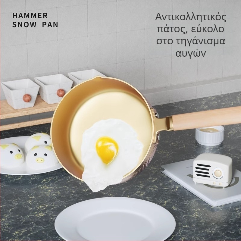 Γιαπωνεϊστικού στυλ τηγάνι με αντικολλητική επίστρωση και Maifan πέτρα, κατάλληλο για επαγωγή και γκάζι, μικρό κατσαρολάκι για αυγά και μακαρόνια, για ένα άτομο