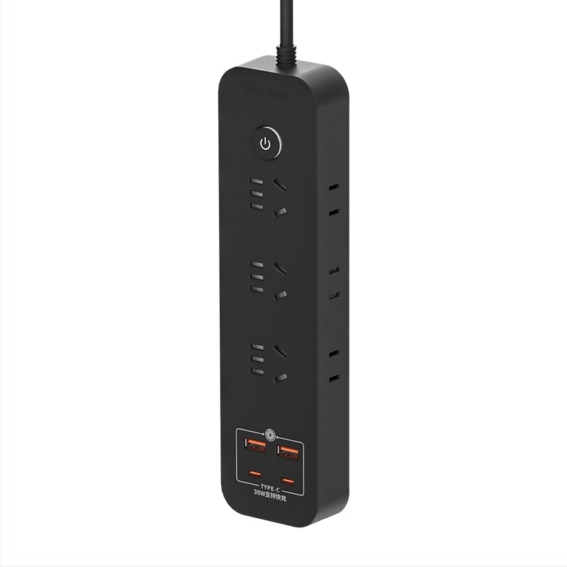 Έξυπνο USB 30W πολύπριζο για οικιακό γραφείο, με καλώδιο και αγωγούς από χαλκό