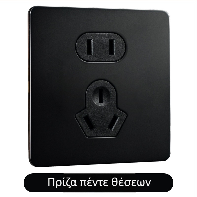 Πλάκα διακόπτη με μοχλό από ορείχαλκο, ρετρό βιομηχανικό στυλ, μαύρη μεταλλική υποδοχή, 86x86 mm