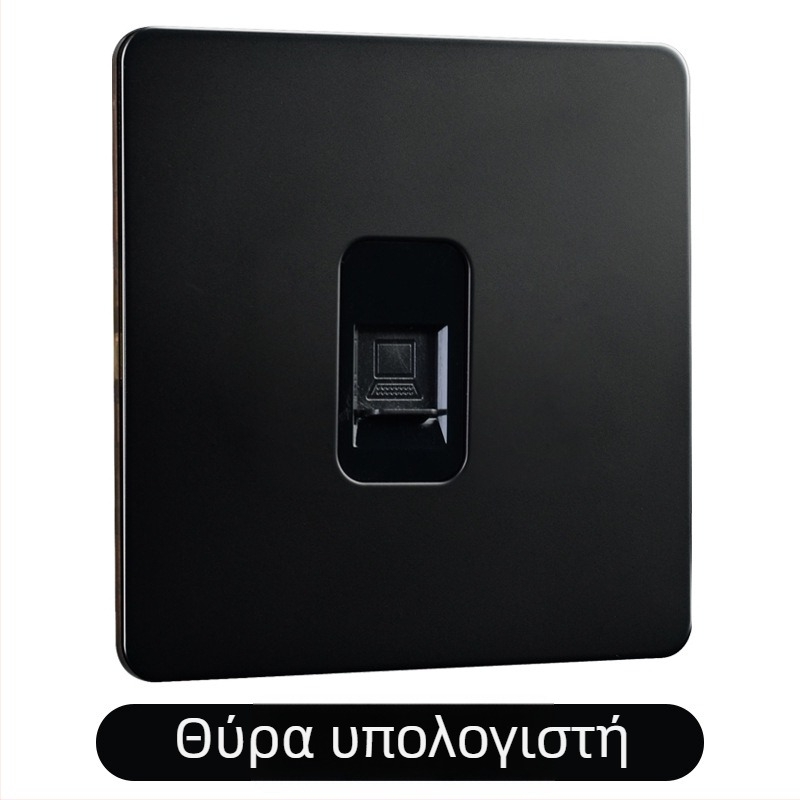 Πλάκα διακόπτη με μοχλό από ορείχαλκο, ρετρό βιομηχανικό στυλ, μαύρη μεταλλική υποδοχή, 86x86 mm