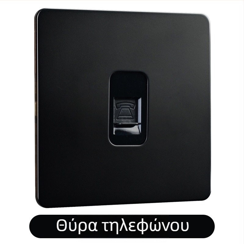 Πλάκα διακόπτη με μοχλό από ορείχαλκο, ρετρό βιομηχανικό στυλ, μαύρη μεταλλική υποδοχή, 86x86 mm