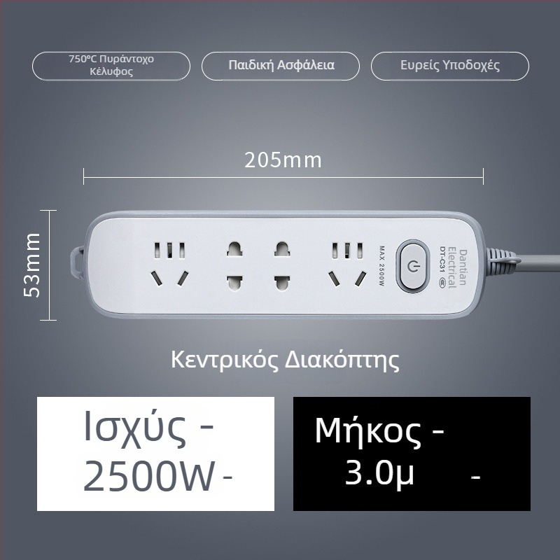Πρίζα USB με θύρες USB, Νέο Εθνικό Πρότυπο, πολυλειτουργική επέκταση για οικία και γραφείο