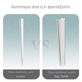 International Electrician πάνελ διακόπτη-πρίζας σε απόχρωση κρέμας, υπερλεπτό, μονόγνυμα με διπλό έλεγχο, επιφάνεια από θερμό γυάλινο καθρέφτη, 86 mm, πέντε οπές