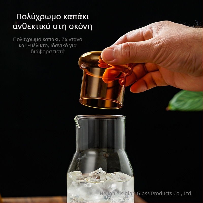 Κανά χυμού από γυάλινο υψηλής αντοχής σε θερμοκρασίες, οικιακή χρήση, μπουκάλι δροσερών ποτών για ένα άτομο