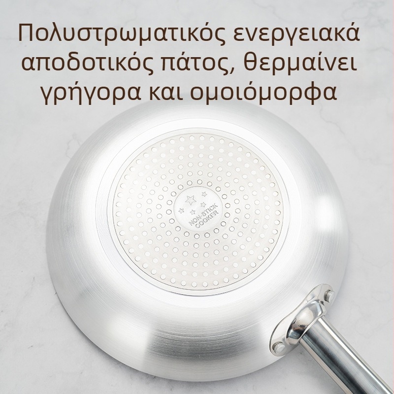 Εμπορικό αντικολλητικό τηγάνι αλουμινίου με επίπεδη βάση, wok και τηγάνι, για οικιακή χρήση, χωρίς καπνό
