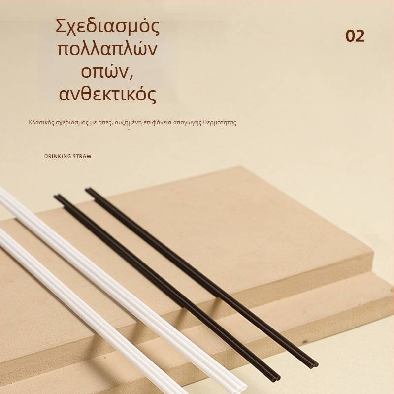 Μονόχρηστο καλαμάκι για καφέ με αναδευτήρα, καλαμάκι με τρεις οπές, ποιότητας τροφίμων, για χυμούς, τσάι με γάλα και γάλα σόγιας