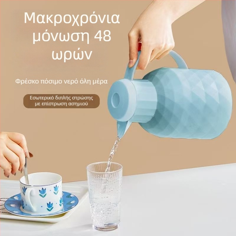 Θερμός οικιακής χρήσης με μεγάλη χωρητικότητα, φορητή φιάλη θερμού ύδατος με γυάλινο εσωτερικό, κατάλληλος για φοιτητικά διαμερίσματα