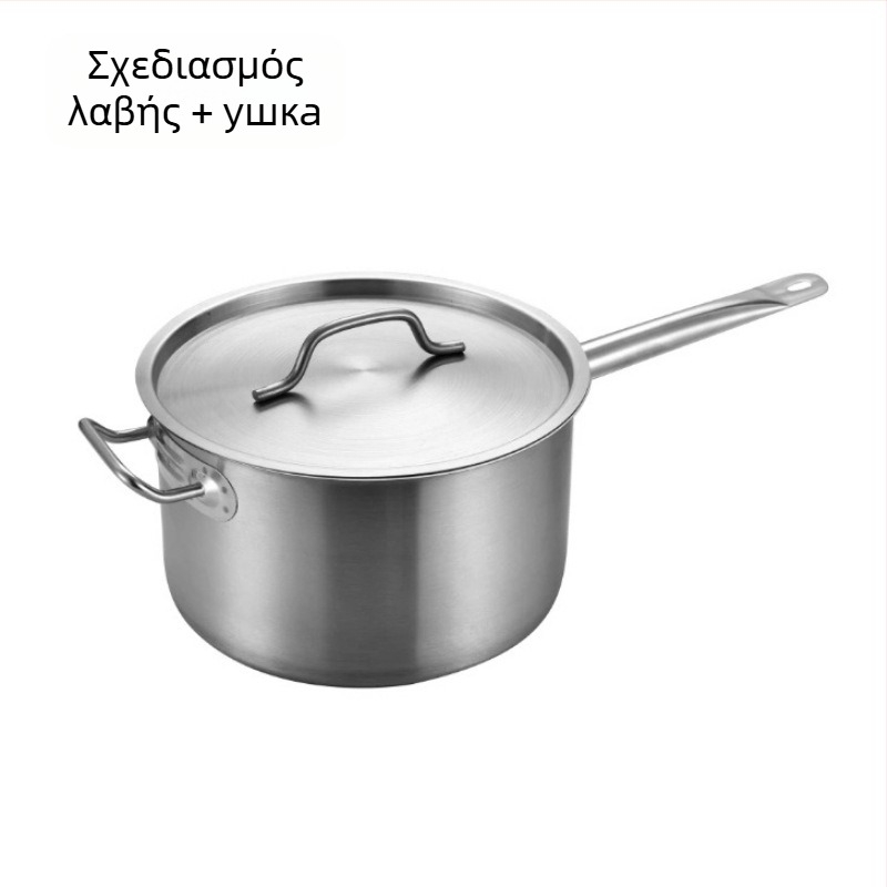 Ανοξείδωτη κατσαρόλα σάλτσας με μία μακριά λαβή και ψηλά τοιχώματα, συμβατή με φλόγες αερίου και επαγωγικές εστίες. Συμπαγής κατσαρόλα σούπας με πολύστρωτο πάτο και παχυνόμενο πάτο για γάλα
