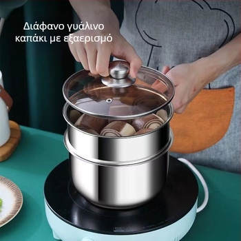 Ανοξείδωτο κατσαρολάκι γάλακτος, μη μαγνητικό, με μια λαβή, ατμομάγειρας, κατσαρολάκι για βρεφικές τροφές, χωρίς επίχρωση