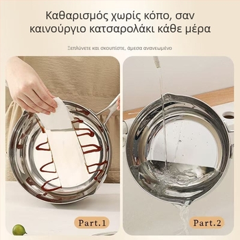 304 ανοξείδωτος χάλυβας κατσαρόλα γάλακτος με μονή λαβή, Yukihira στυλ ιαπωνικό, τριπλού στρώματος πυθμένου, στόμιο, για θέρμανση γάλακτος και μαγείρεμα ζυμαρικών και σούπας (18/20/22/24 cm)