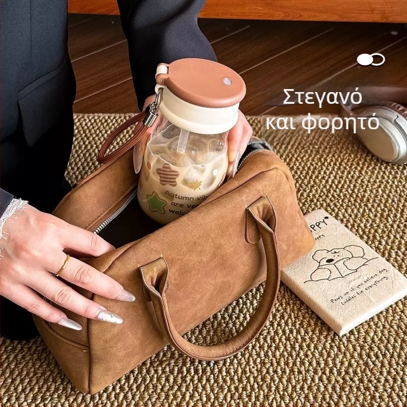 2026 Νέος Στυλ Γυάλινο Ποτήρι Νερού, Φορητό, Ανθεκτικό σε Υψηλές Θερμοκρασίες, Αδιάβροχο, Με Καπάκι και Καλαμάκι