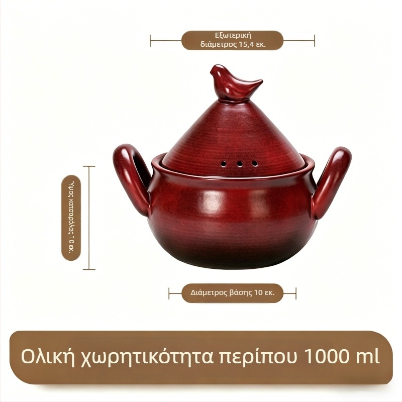 Νέα κεραμική κατσαρόλα για στιφάνια και σούπες, ανθεκτική σε υψηλές θερμοκρασίες, κατάλληλη για μαγείρεμα σε φλόγα, μεγάλη χωρητικότητα, οικιακή χρήση, δεν σπάει όταν ζεσταίνεται