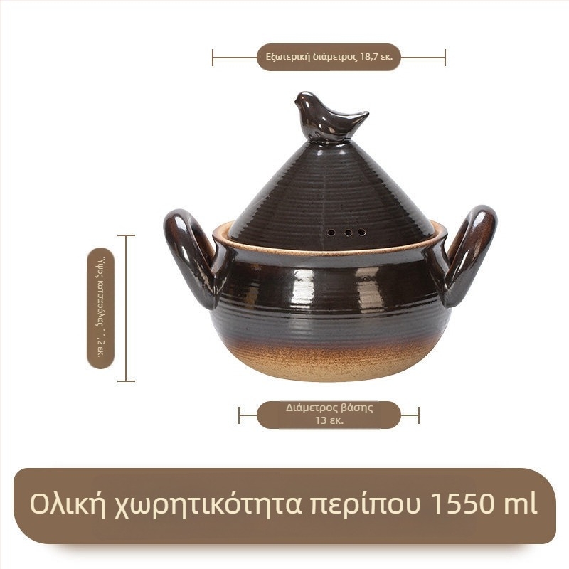 Νέα κεραμική κατσαρόλα για στιφάνια και σούπες, ανθεκτική σε υψηλές θερμοκρασίες, κατάλληλη για μαγείρεμα σε φλόγα, μεγάλη χωρητικότητα, οικιακή χρήση, δεν σπάει όταν ζεσταίνεται