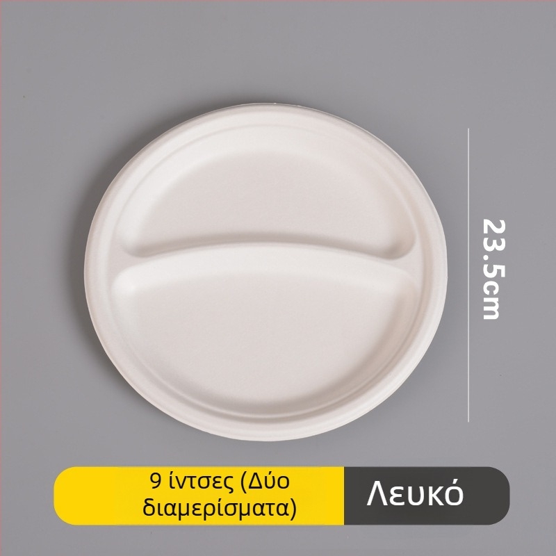 Σετ μιας χρήσης από χαρτί: πιάτο, μπολ και ξυλάκια φαγητού από πολτό ζαχαροκάλαμου, στρογγυλό, παχυνμένος σχεδιασμός, χωρητικότητα 260–500 ml