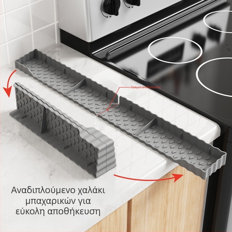 Σιλικονούχο πάτο για εστιάτορα και ράγα μπαχαρικών, οργάνωση κουζίνας με μαγνητικό ράφι φούρνου