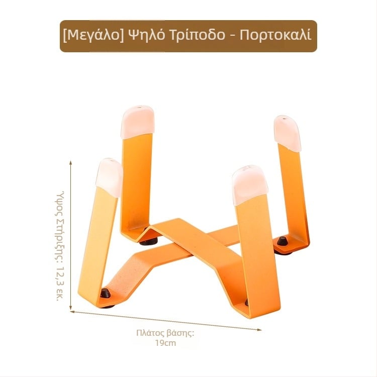 Πιάτο γάτας από ανοξείδωτο ατσάλι με τρίποδη βάση και προστασία για τον λαιμό