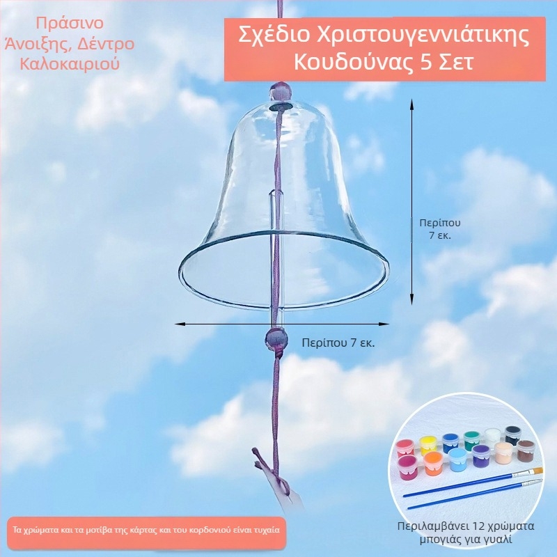 DIY κουδούνι ανέμου από διαφανές γυαλί σε ιαπωνικό στυλ με ζωγραφιστό σχέδιο