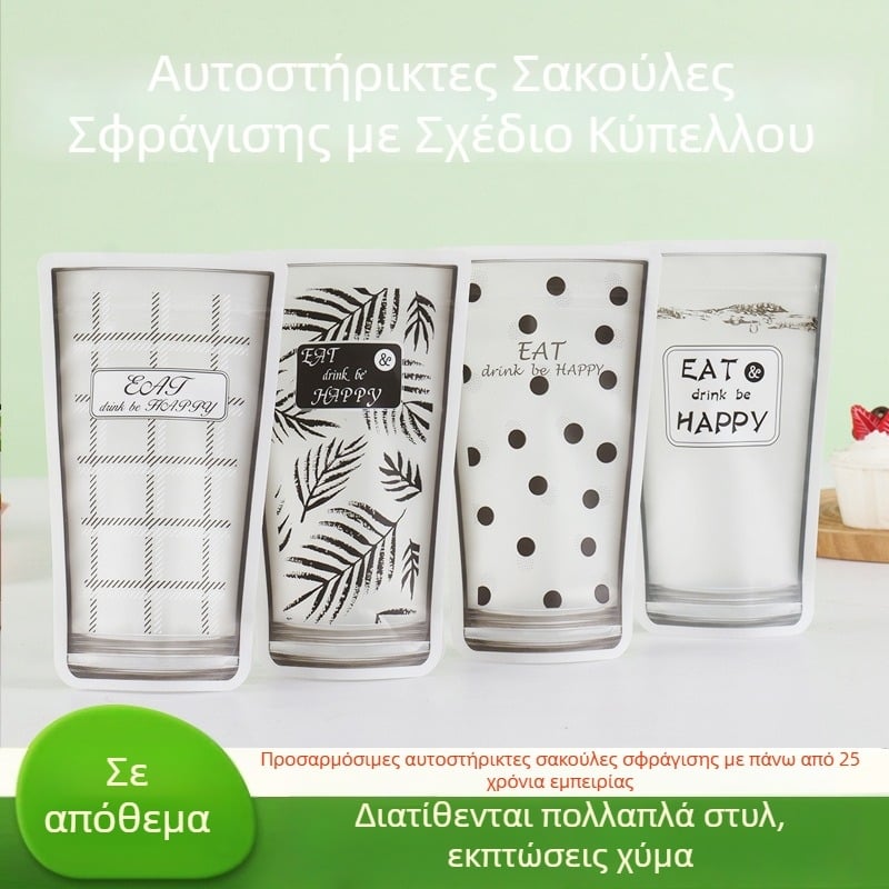 Σακούλες Ziplock με σχήμα κύπελλου, αυτοστηριζόμενες, για ξηρούς καρπούς και σνακ