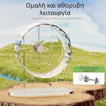Τροχός τρεξίματος για χάμστερ με βάση, εξαιρετικά ήσυχος, μεγάλος κλωβός διακόσμησης με μπάλα τρεξίματος