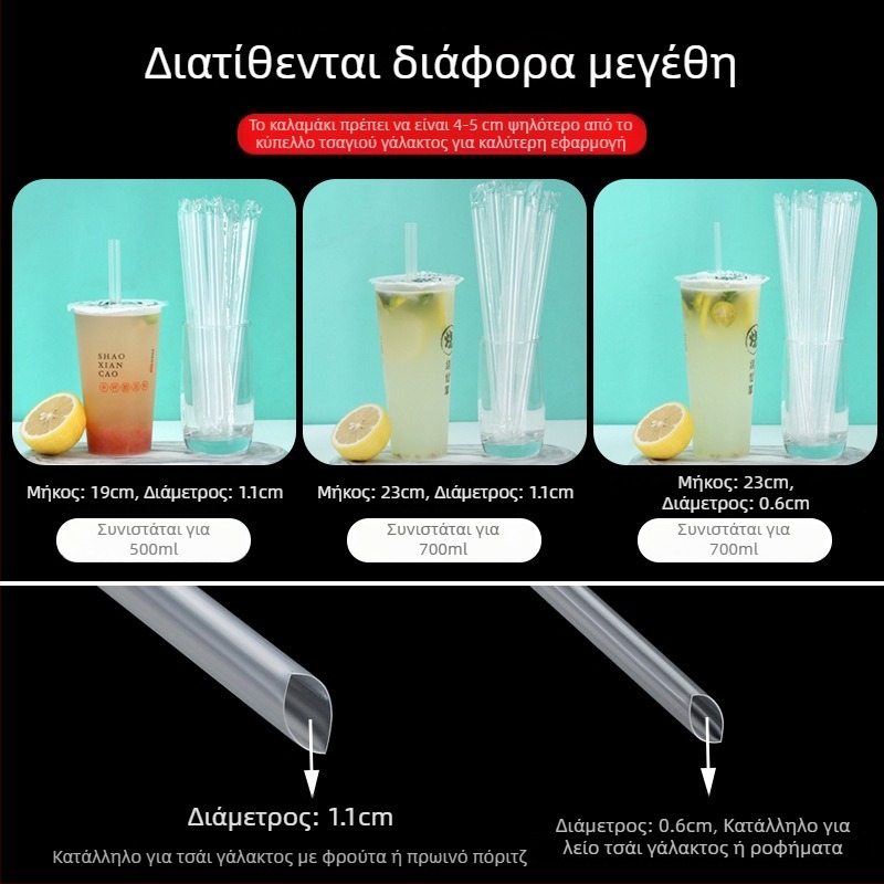 Μίας χρήσης καλαμάκια για τσάι με γάλα, χοντρές και λεπτές, χωριστά συσκευασμένες, βιοδιασπώμενες, κατάλληλες για ποτά όπως χυμός και καφές, χονδρική.
