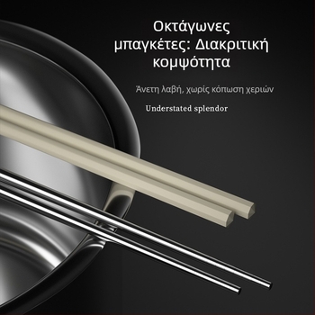 Καινοτόμα αντι-καψίματος, αντιολισθητικά μεταλλικά ξυλάκια από 304 ανοξείδωτο χάλυβα με λαβή από κράμα, με σχεδιασμό συνδέσεων και επεκτειόμενη μήκος για νουντλς και κατσαρόλα