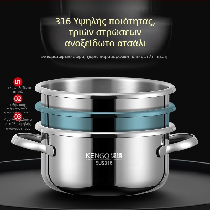 Sonorous μίνι κατσαρολάκι πίεσης για 1–2 ατόμων, 316 ανοξείδωτος χάλυβας, προστασία από έκρηξη, κατάλληλο για γκάζι κουζίνας