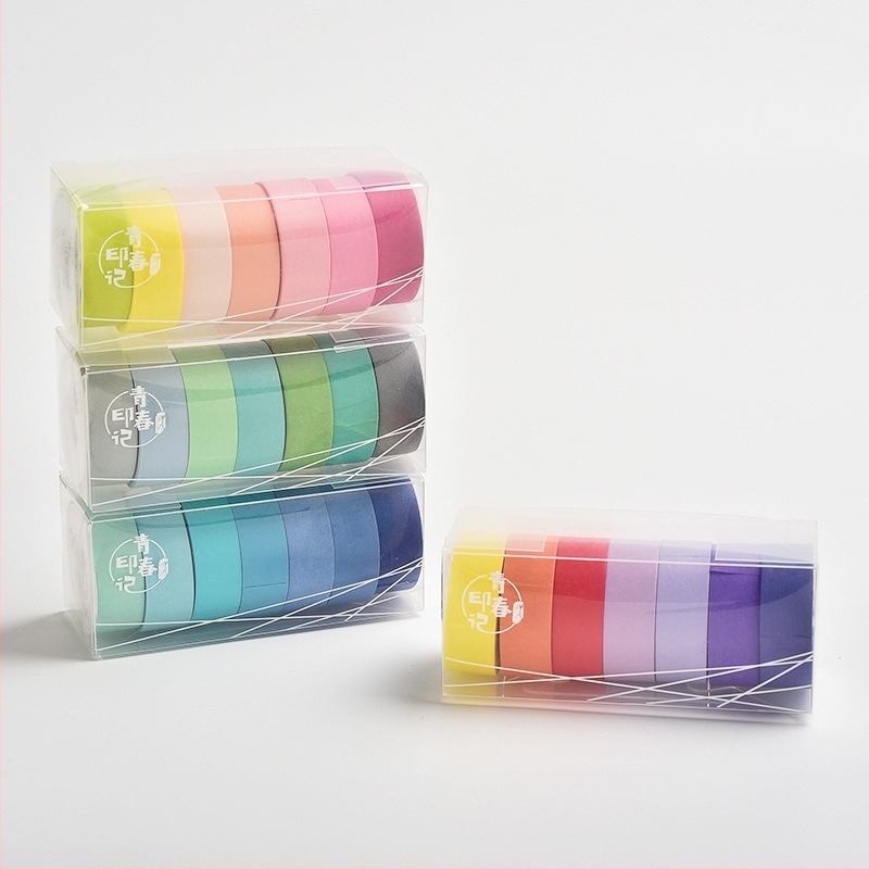 Macaron μονόχρωτη washi ταινία, για γραφή στο ημερολόγιο, μαθητικά αυτοκόλλητα
