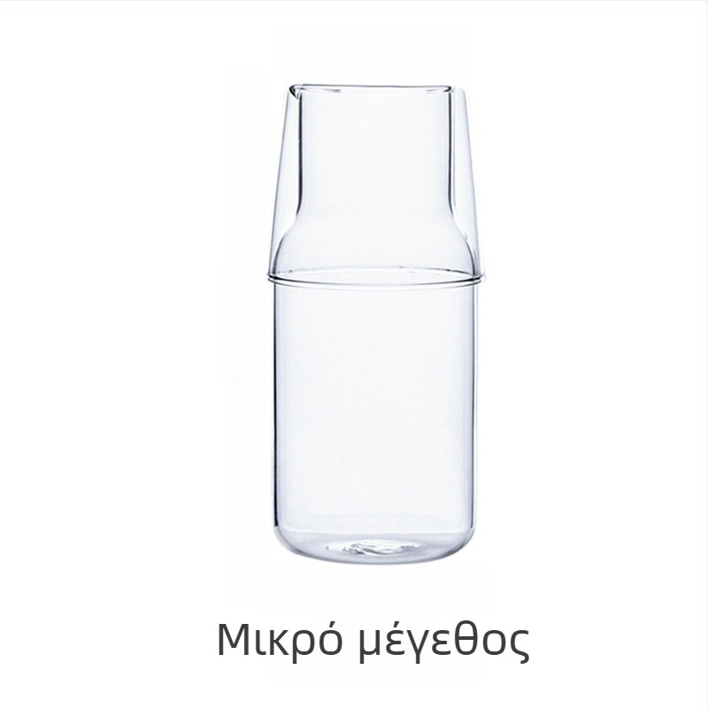 Μινιμαλιστικό σετ με κανάτα και κούπα για κρύο νερό — γυαλί μπόροσιλικό, οικιακή χρήση, για ένα άτομο, κατάλληλο για χυμούς και νερό λεμονιού