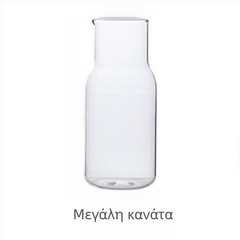 Μινιμαλιστικό σετ με κανάτα και κούπα για κρύο νερό — γυαλί μπόροσιλικό, οικιακή χρήση, για ένα άτομο, κατάλληλο για χυμούς και νερό λεμονιού