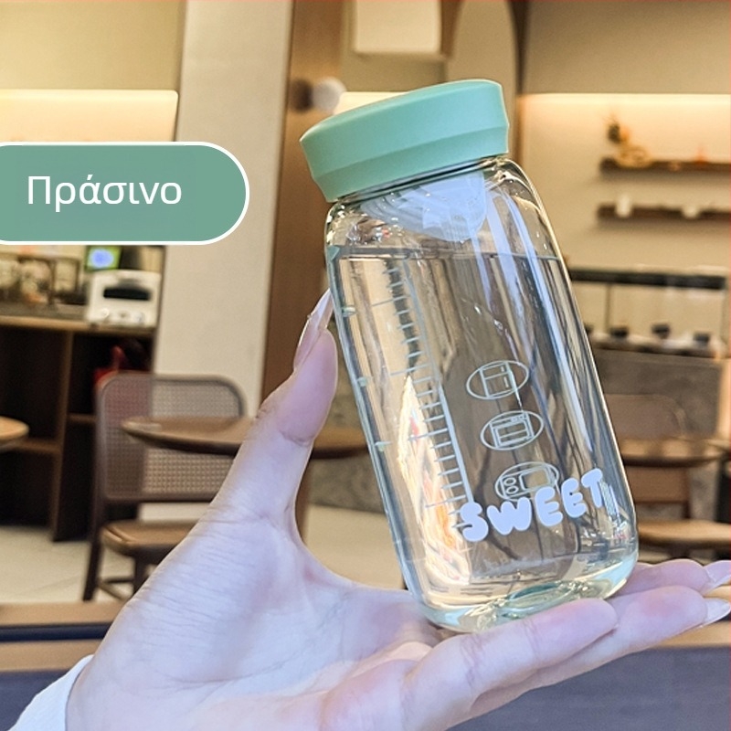 Μίνι ποτήρι νερού για γυναίκες, πλαστικό ποτήρι για απευθείας πόση, φλυτζάνι τσαγιού με λουλούδια, μη διαρρέον, με εκτύπωση λογότυπου, ευρύ σώμα