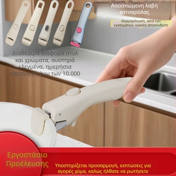 Ρυθμιζόμενο αποσπώμενο χερούλι κατσαρόλας με κλιπ προστασίας από εγκαύματα