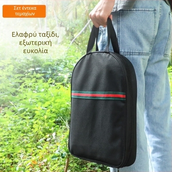 Σετ μαχαιριών εξωτερικής κουζίνας από ανοξείδωτο ατσάλι με σανίδα κοπής, σπάτουλα και κουτάλι — φορητά εργαλεία κάμπινγκ για μπάρμπεκιου