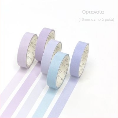 Xinmo Macaron washi ταινία σε σταθερό χρώμα – βασική σειρά, αυτοκόλλητα διακόσμησης για ημερολόγιο DIY, σετ 5 ρολά