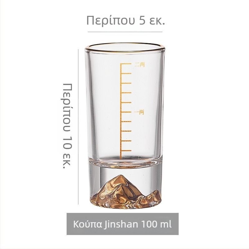 Σετ κρυστάλλινων ποτηριών ποτών 50 ml με φύλλο χρυσού και κλίμακα μέτρησης, 6–10 τεμάχια, ελαφρύς πολυτελής σχεδιασμός για οικιακή χρήση