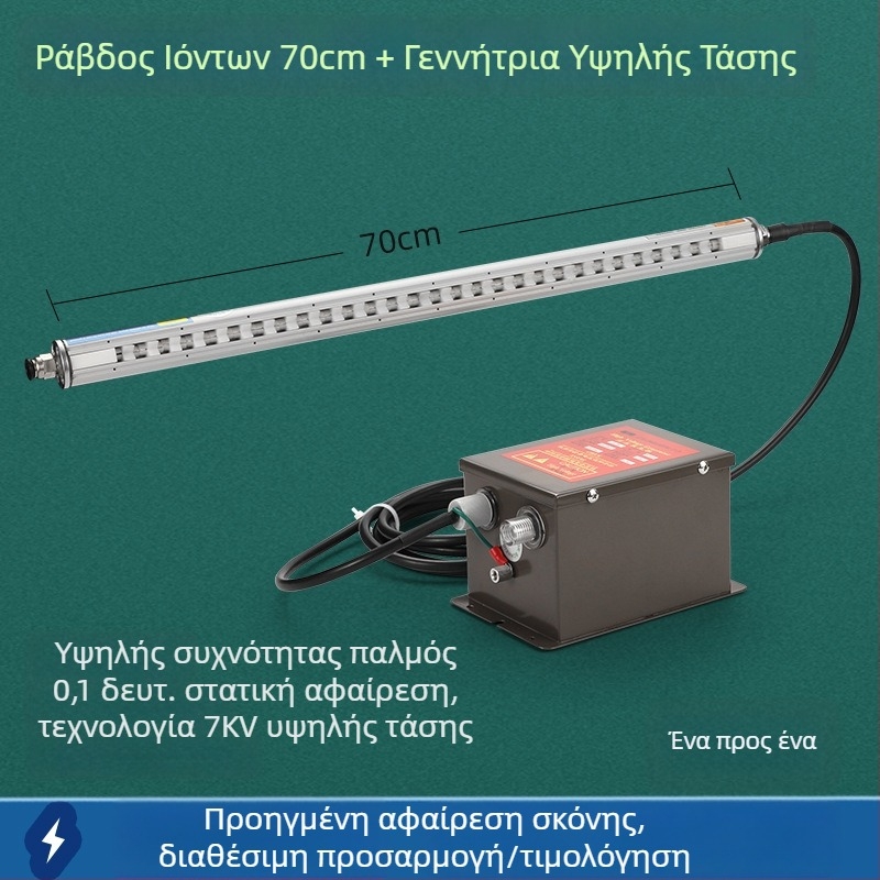 Βιομηχανικός συμπαγής ευφυής υψηλής συχνότητας αντιστατικός εξουδετερωτής με ιονικό ρεύμα αέρα για μηχανές κατασκευής και εκτύπωσης πλαστικών φιλμ τσαντών