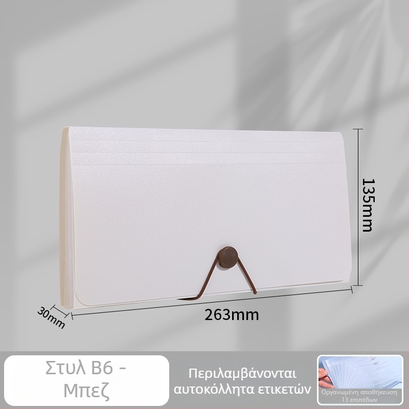12 διαμερισμάτων επαγγελματικός φάκελος από PP, αδιάβροχος, μεγάλης χωρητικότητας, ακορντεόν φάκελος για B6/A4