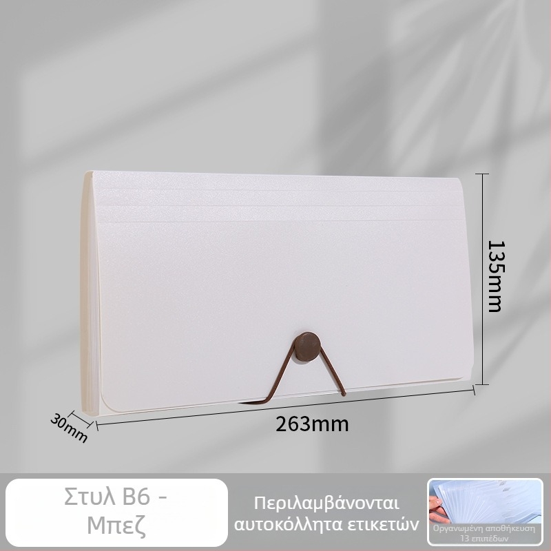 12 διαμερισμάτων επαγγελματικός φάκελος από PP, αδιάβροχος, μεγάλης χωρητικότητας, ακορντεόν φάκελος για B6/A4
