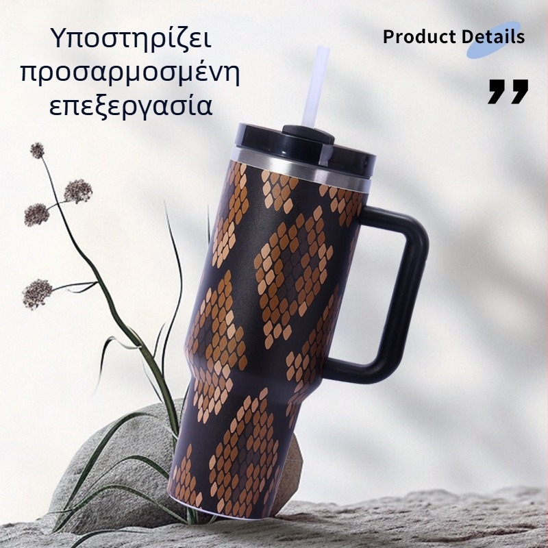 304 ανοξείδωτο χάλυβα θερμομονωτική κούπα, 40oz, μεγάλη χωρητικότητα, αυτοκίνητο με καλαμάκι