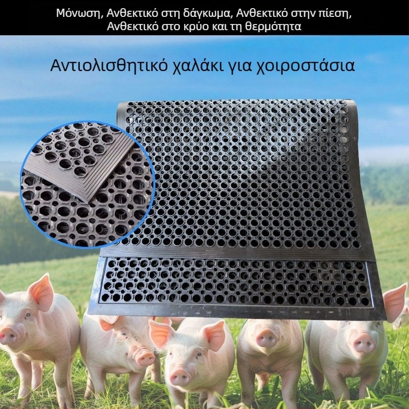 Παχύτερη διατρητή καουτσούκ αντιολισθητική στρώση για δάπεδα εργαστηρίων, απορροφητικός κραδασμών, ανθεκτική στη φθορά και υδροφοβική, στρώμα για αναπαραγωγή και συλλογή σπέρματος γουρουνιών.