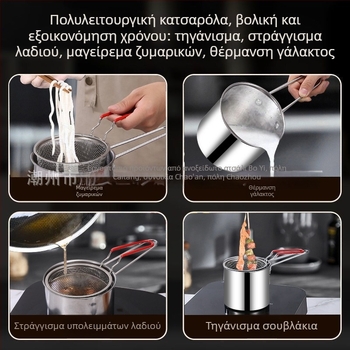 Φριτέζα από ανοξείδωτο χάλυβα 304/316 με καλαθάκι τηγανίσματος και φίλτρο, εξοικονόμηση λαδιού, συμπαγής, παχυνμένη και πολυλειτουργική