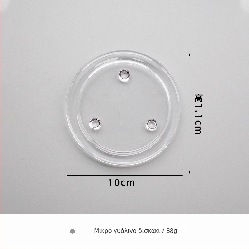 Αρωματικό κερί DIY σε γυάλινο δίσκο με διαφανή κυκλική βάση, δημιουργικά χειροποίητα καλούπια κεριών σε στήλες και διακοσμητικά στοιχεία