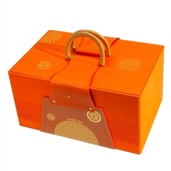 Νέο Mid-Autumn Mooncake δώρο κουτί 2026, με συσκευασία κρασιού, πολυτελές δερμάτινο φορητό κουτί