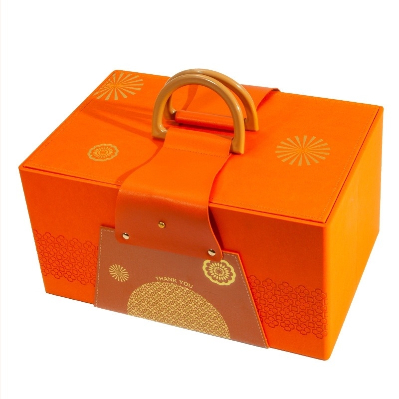 Νέο Mid-Autumn Mooncake δώρο κουτί 2026, με συσκευασία κρασιού, πολυτελές δερμάτινο φορητό κουτί