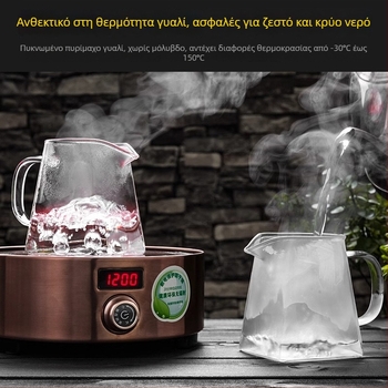 Τσαγιέρα από γυαλί με παχύτερο θερμοανθεκτικό τοίχωμα, ενσωματωμένο φίλτρο τσαγιού και μικρό διαχωριστικό πράσινου μανταρινιού για Gongfu τσάι