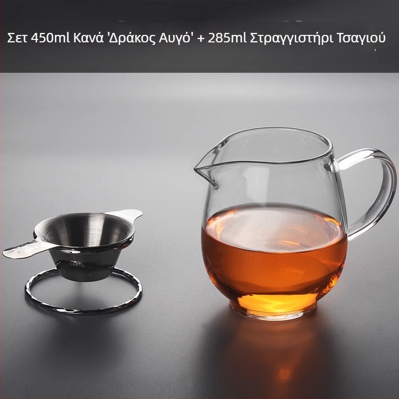 Τσαγιέρα από γυαλί με παχύτερο θερμοανθεκτικό τοίχωμα, ενσωματωμένο φίλτρο τσαγιού και μικρό διαχωριστικό πράσινου μανταρινιού για Gongfu τσάι