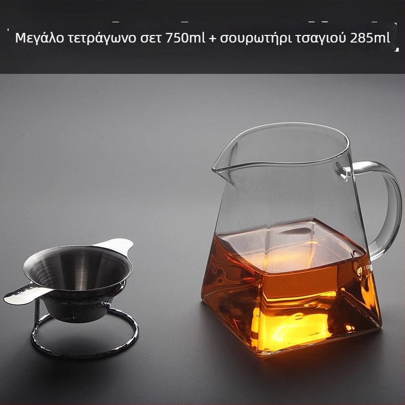 Τσαγιέρα από γυαλί με παχύτερο θερμοανθεκτικό τοίχωμα, ενσωματωμένο φίλτρο τσαγιού και μικρό διαχωριστικό πράσινου μανταρινιού για Gongfu τσάι