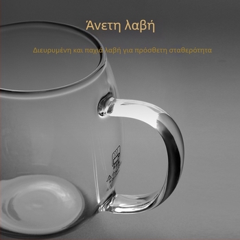 Σετ τσαγιού από γυάλινο κύπελλο με παχύτερο θερμοανθεκτικό τοίχωμα, διαχωριστής και φίλτρο, διαφανές για οικιακή χρήση