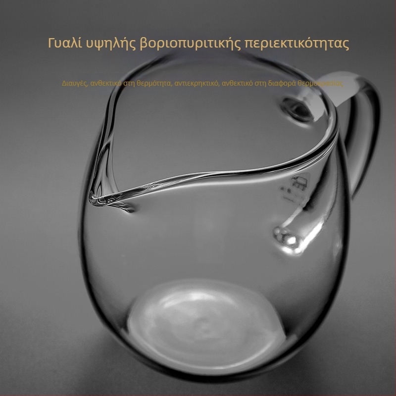Σετ τσαγιού από γυάλινο κύπελλο με παχύτερο θερμοανθεκτικό τοίχωμα, διαχωριστής και φίλτρο, διαφανές για οικιακή χρήση