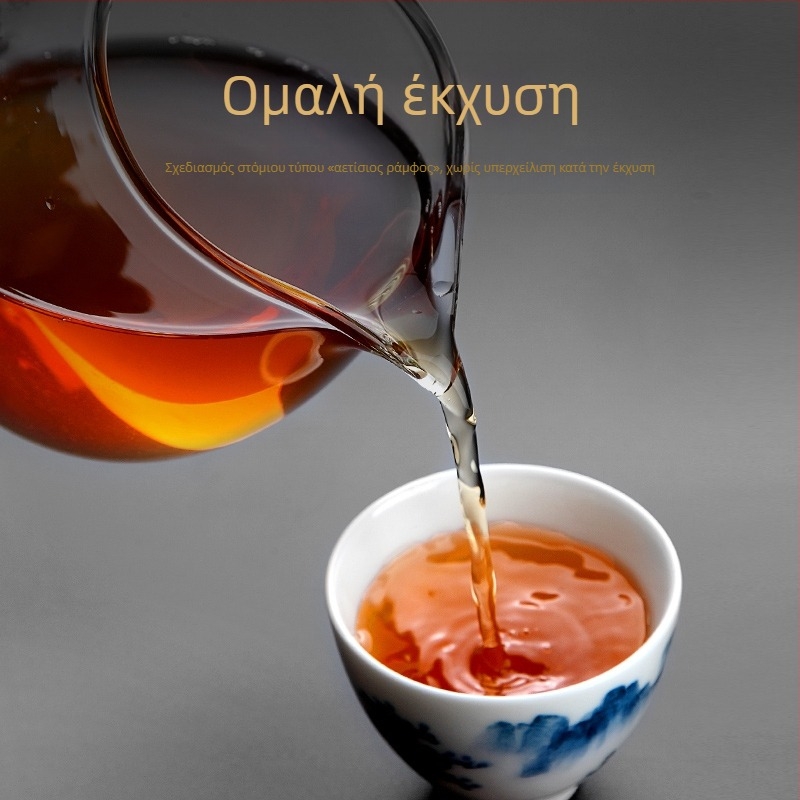 Σετ τσαγιού από γυάλινο κύπελλο με παχύτερο θερμοανθεκτικό τοίχωμα, διαχωριστής και φίλτρο, διαφανές για οικιακή χρήση